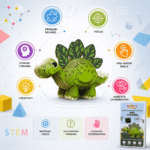 Sashakt Toytech 3D Dinosaur Puzzle – Green Stegosaurus | DIY Educational Toy for Kids & Adults | Brain Development, Hand-Eye Coordination | Eco-Friendly Cardboard Model Kit - Image 4