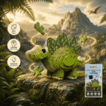 Sashakt Toytech 3D Dinosaur Puzzle – Green Stegosaurus | DIY Educational Toy for Kids & Adults | Brain Development, Hand-Eye Coordination | Eco-Friendly Cardboard Model Kit - Image 6
