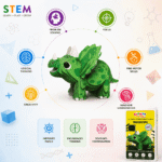Sashakt Toytech 3D Dinosaur Puzzle – Green Stegosaurus | DIY Educational Toy for Kids & Adults | Brain Development, Hand-Eye Coordination | Eco-Friendly Cardboard Model Kit - Image 11